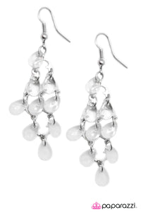 Open Door Jewelry - Save Your Breath - White Earrings - Paparazzi Accessories