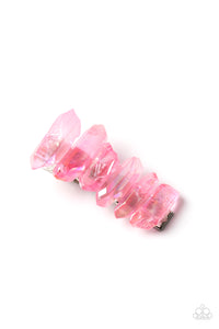 Open Door Jewelry - Crystal Caves - Pink Hair Clip - Paparazzi Accessories