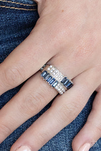 Open Door Jewelry - Put Them in Check - Blue Ring - Paparazzi Accessories