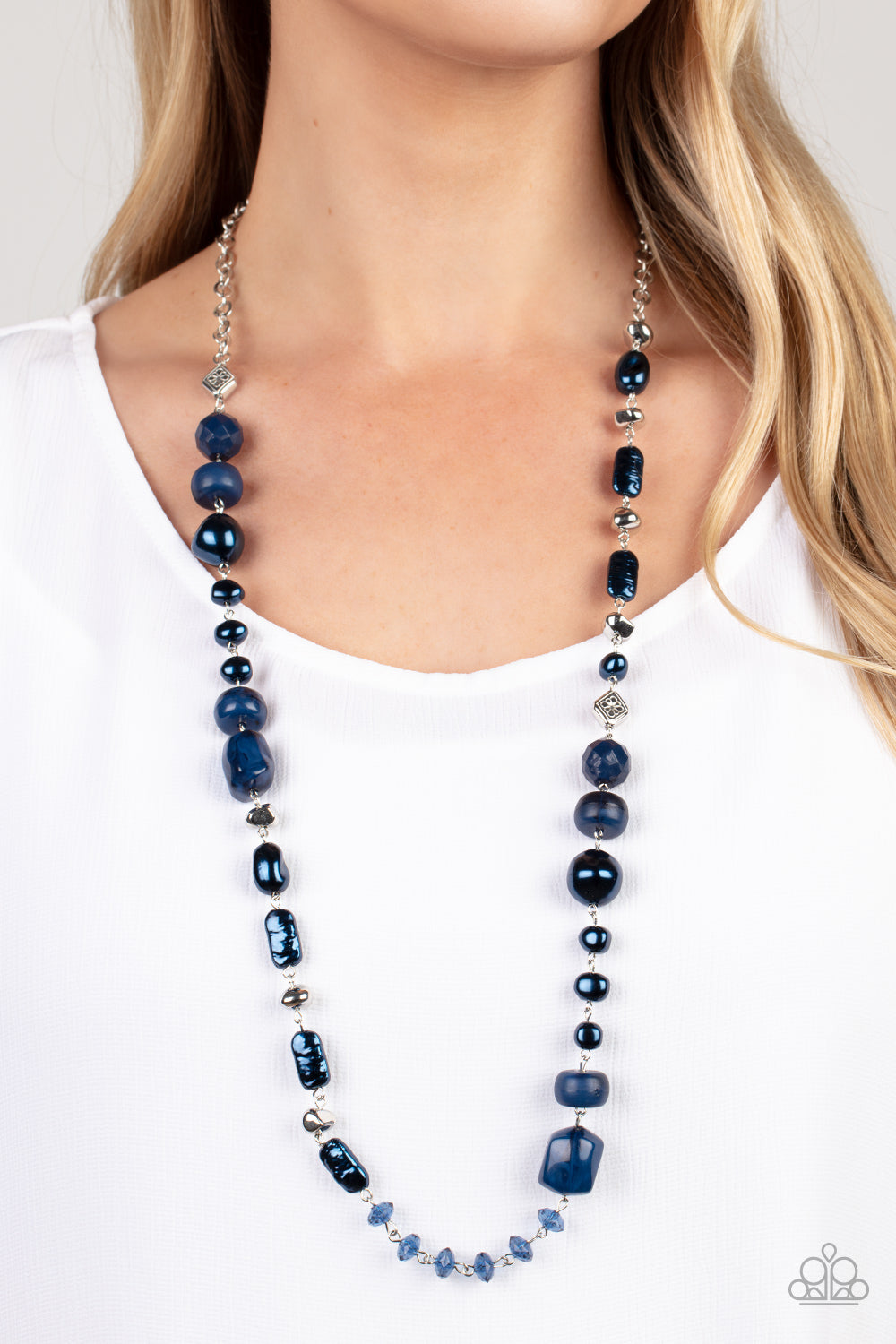 Open Door Jewelry - Juicy Gossip - Blue Necklace - Paparazzi Accessories