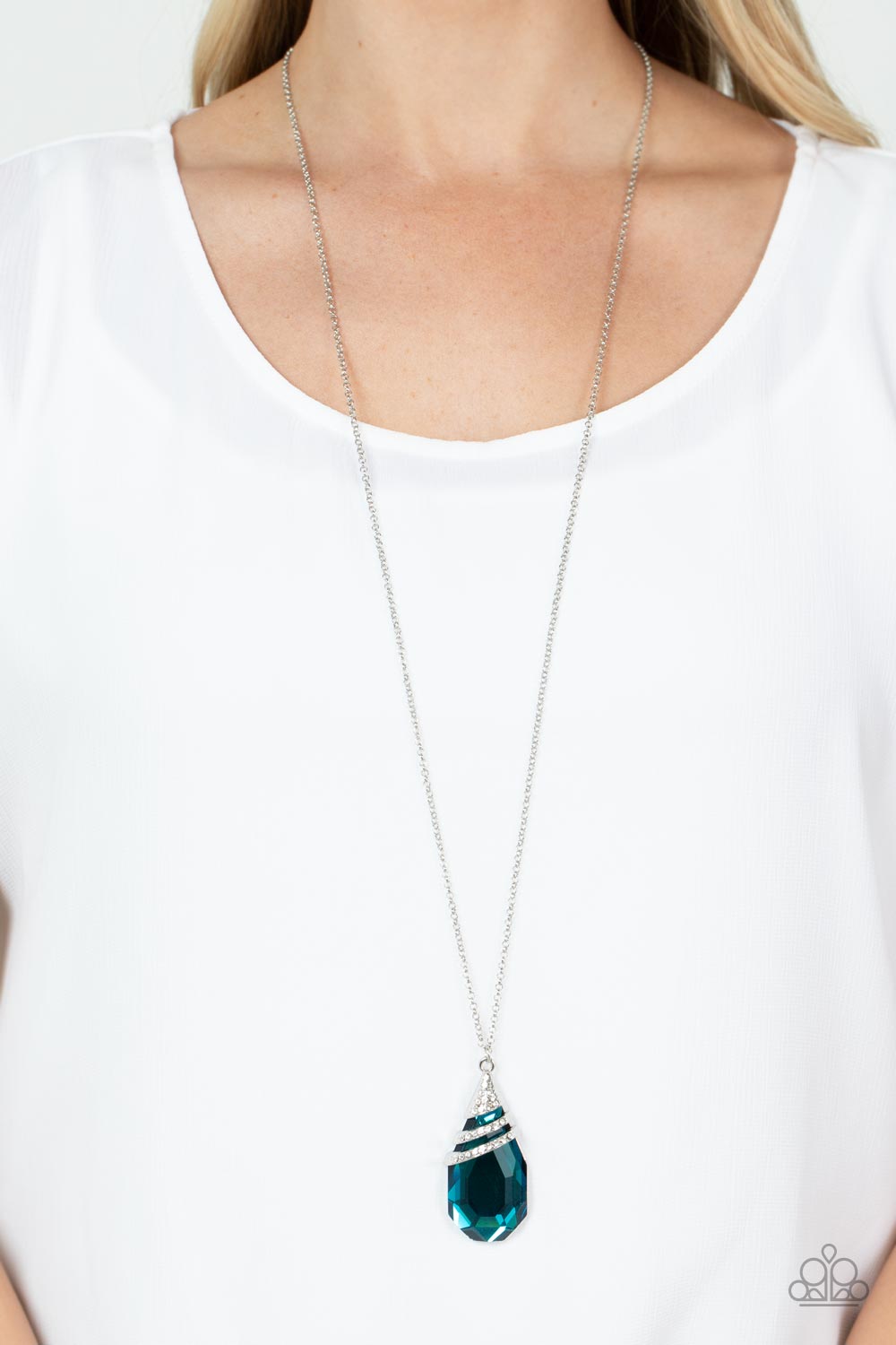 Open Door Jewelry - Demandingly Diva - Blue Necklace - Paparazzi Accessories