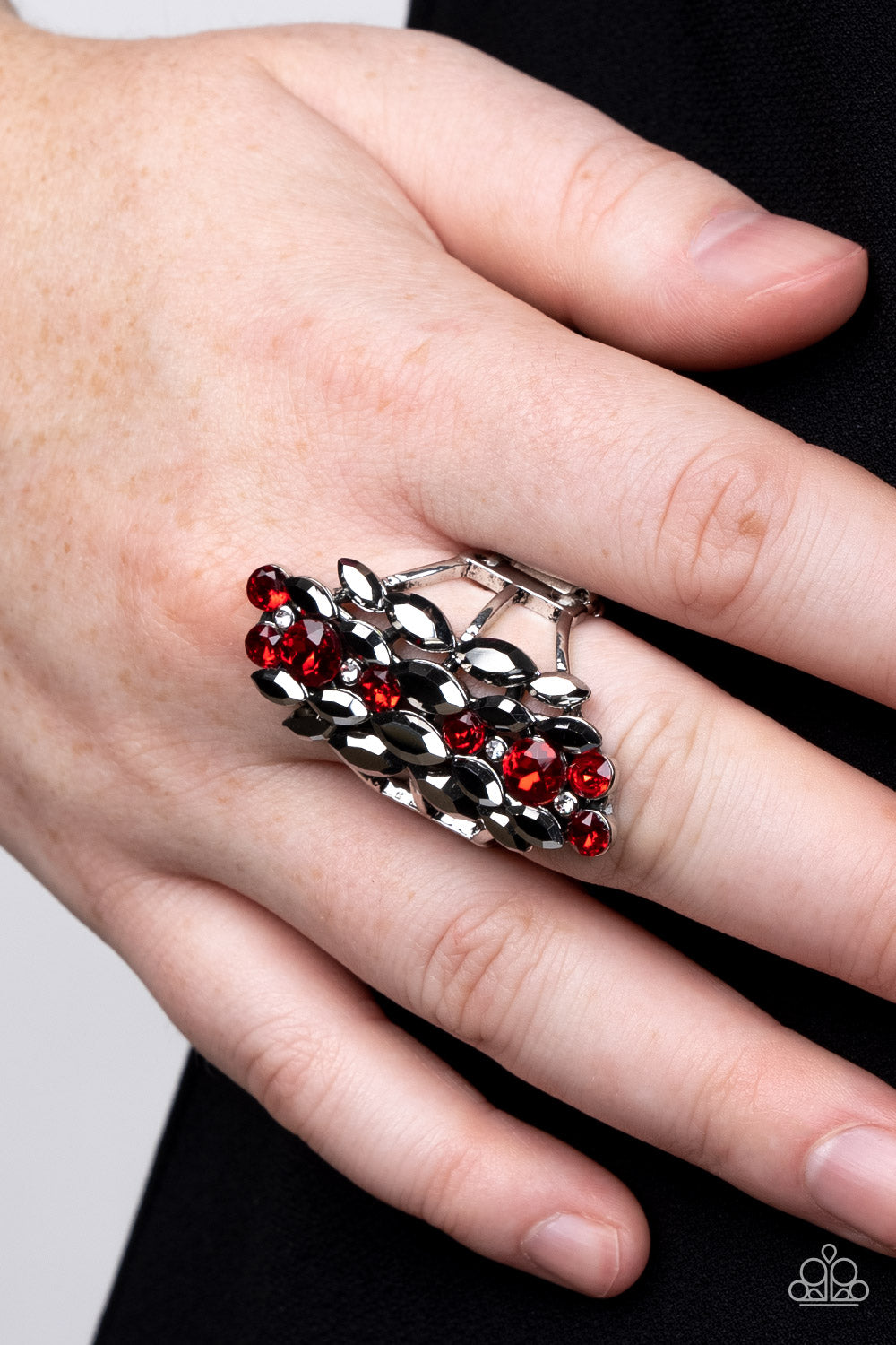 Open Door Jewelry - Smoky Smolder - Red Ring - Paparazzi Accessories
