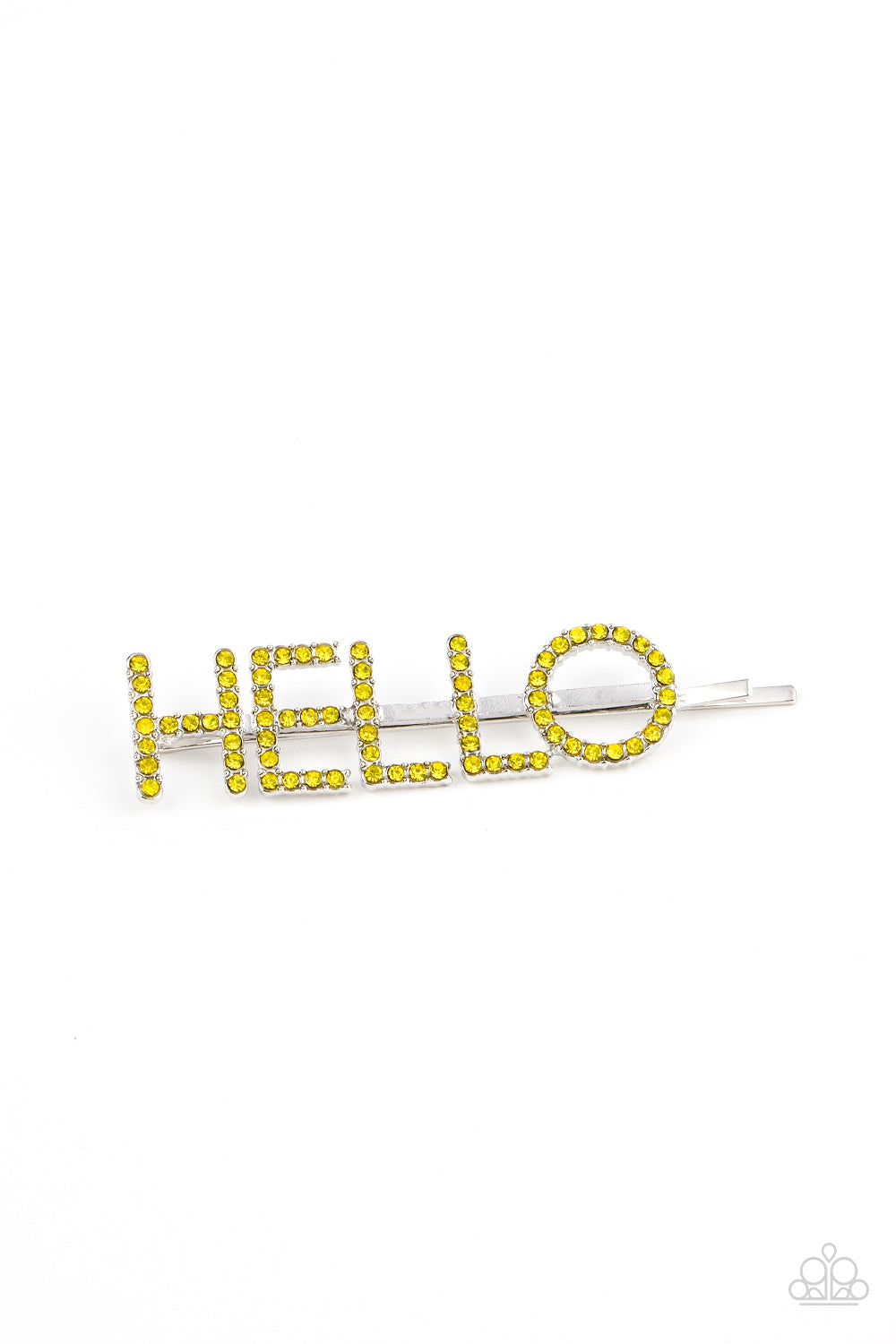 Open Door Jewelry - Hello There - Yellow Hair Clip - Paparazzi Accessories