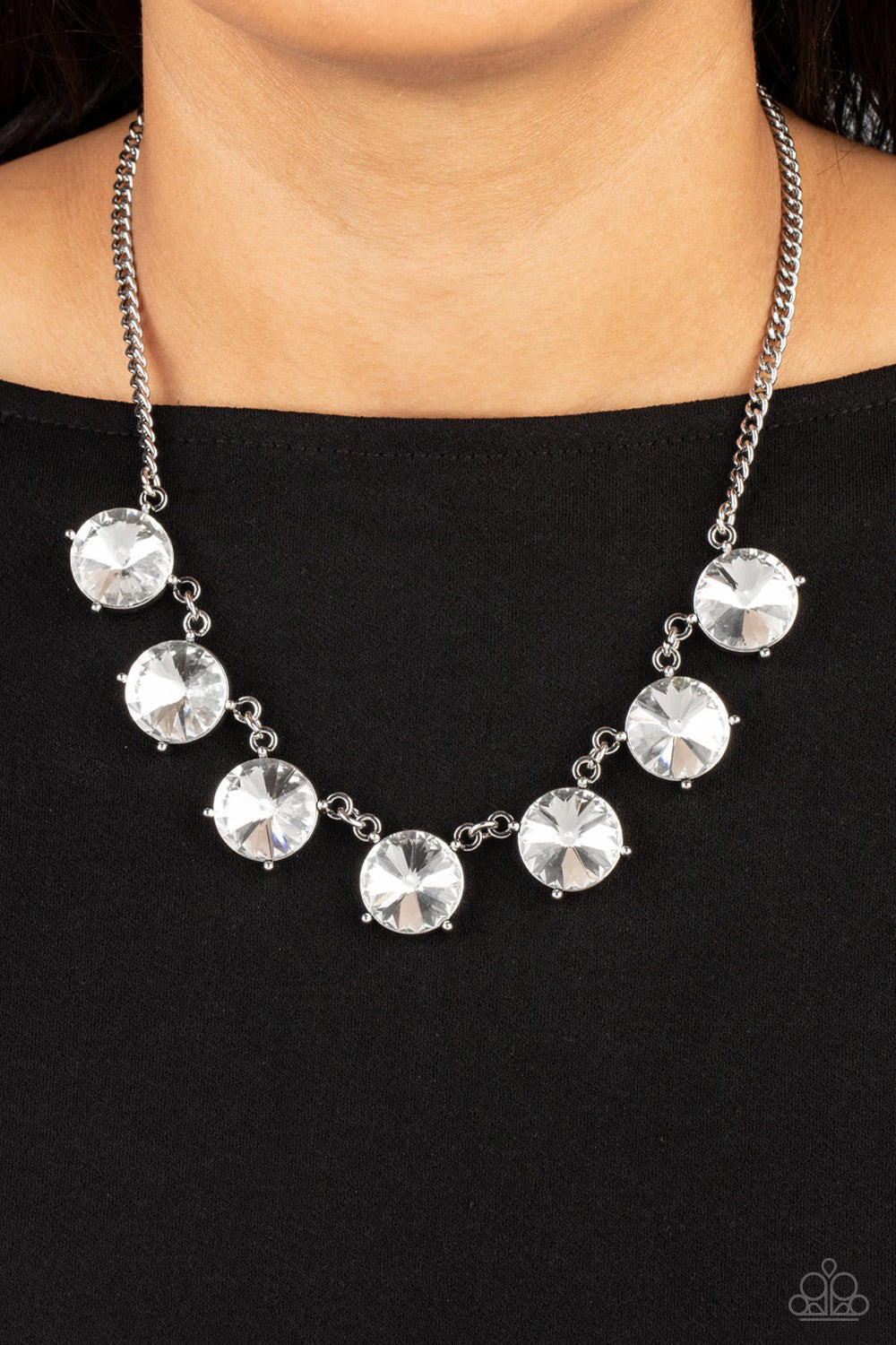 Open Door Jewelry - The SHOWCASE Must Go On - White Necklace - Paparazzi Accessories
