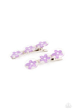 Load image into Gallery viewer, five-dollar-jewelry-pamper-me-in-posies-purple-hair clip-paparazzi-accessories
