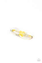 Load image into Gallery viewer, five-dollar-jewelry-floral-flurry-yellow-hair clip-paparazzi-accessories
