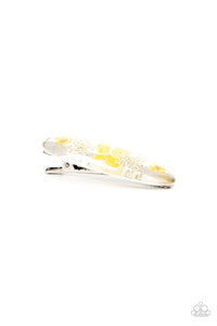 Open Door Jewelry - Floral Flurry - Yellow Hair Clip - Paparazzi Accessories