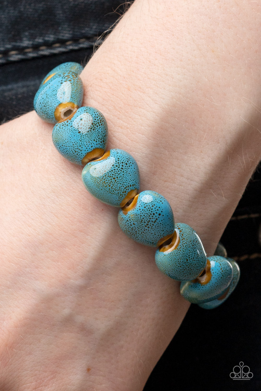 Open Door Jewelry - GLAZE a Trail - Blue Bracelet - Paparazzi Accessories