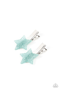 five-dollar-jewelry-sparkly-star-chart-blue-hair clip-paparazzi-accessories