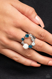 Open Door Jewelry - Butterfly Bustle - Blue Ring - Paparazzi Accessories