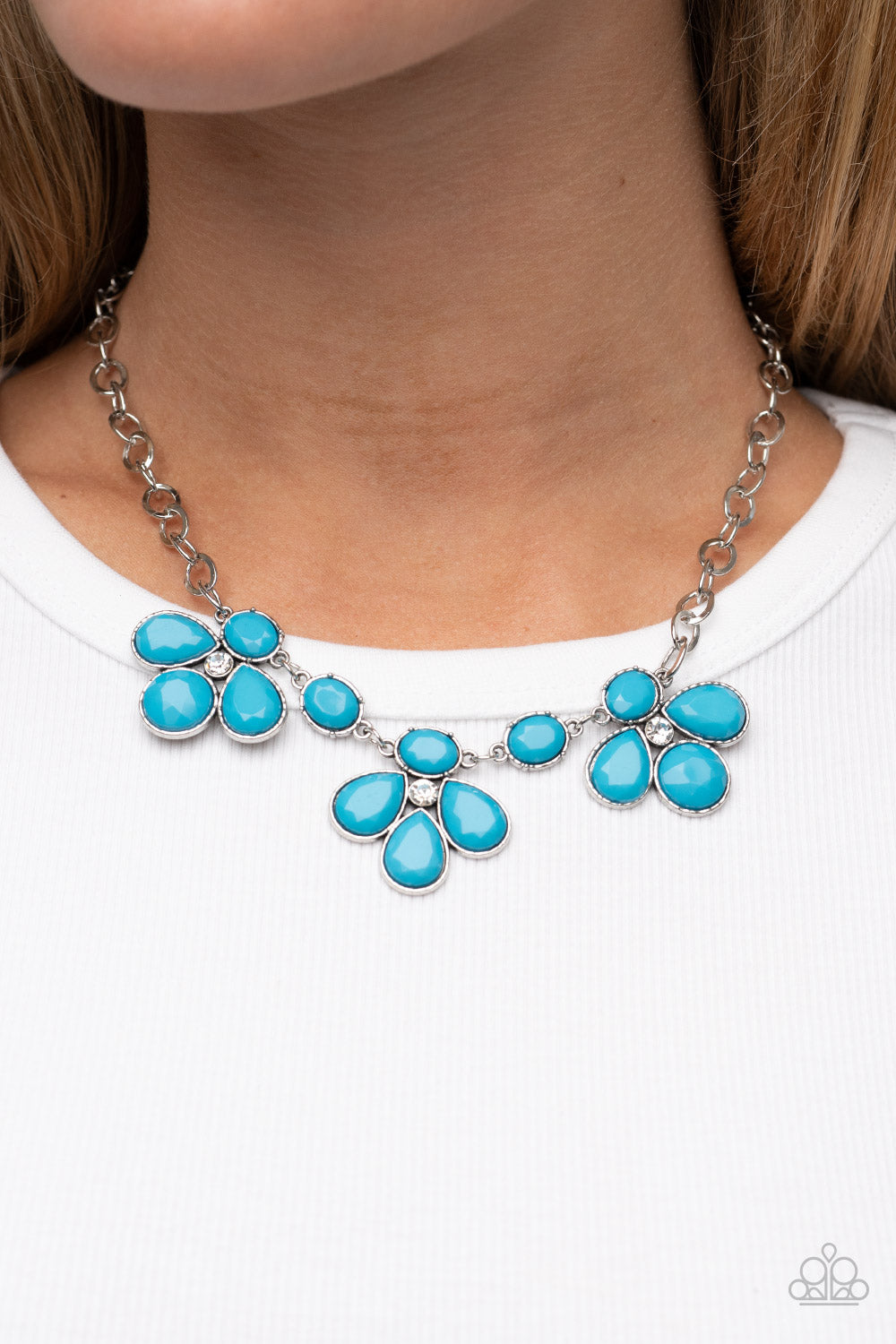 Open Door Jewelry - SELFIE-Worth - Blue Necklace - Paparazzi Accessories