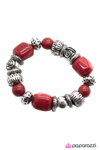 Open Door Jewelry - Rock Steady - Red Bracelet - Paparazzi Accessories