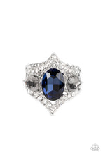 Load image into Gallery viewer, five-dollar-jewelry-bow-down-to-dazzle-blue-ring-paparazzi-accessories
