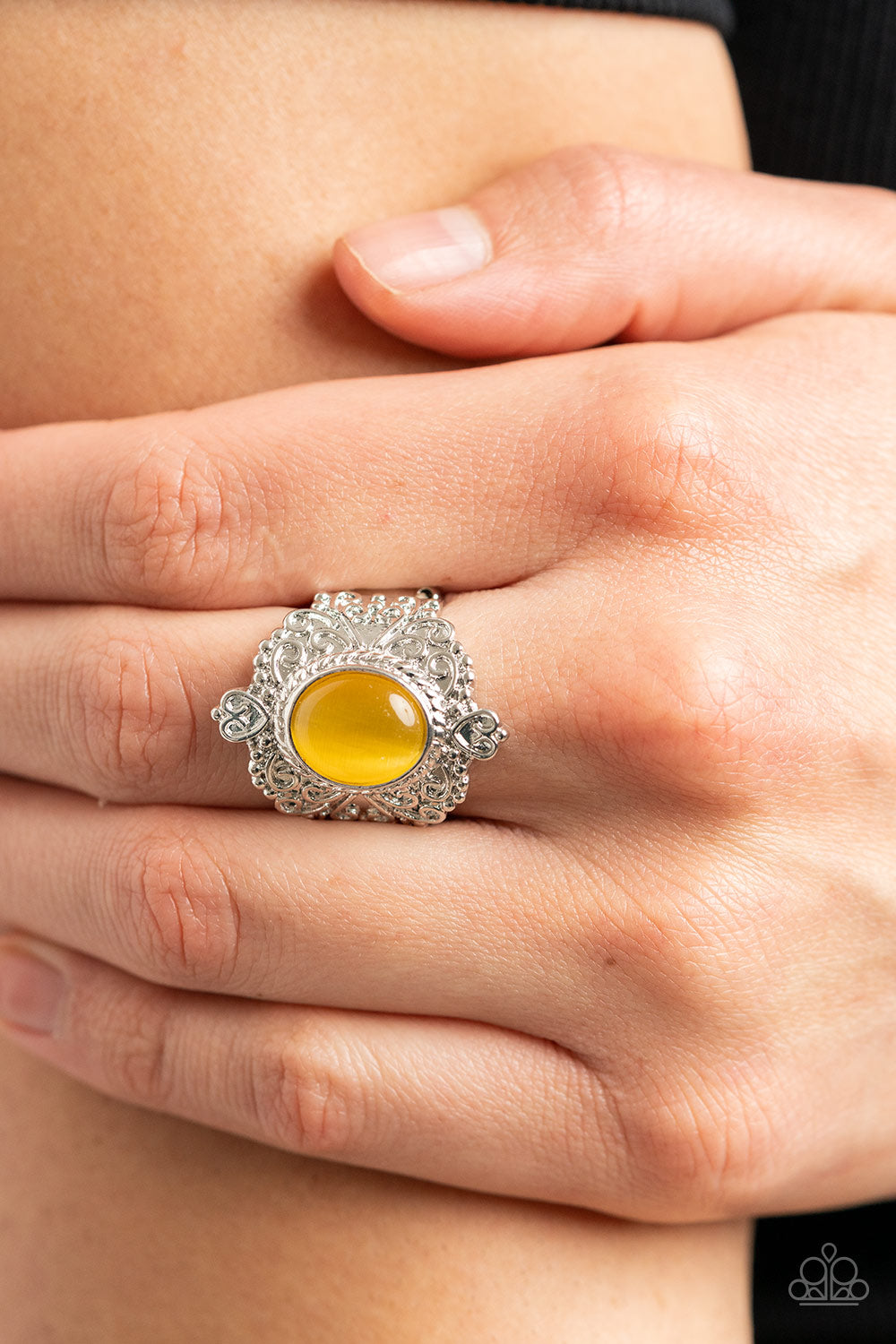 Open Door Jewelry - Delightfully Dreamy - Yellow Ring - Paparazzi Accessories