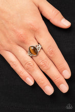 Load image into Gallery viewer, Open Door Jewelry - Crystals and Cats Eye - Brown Ring - Paparazzi Accessories
