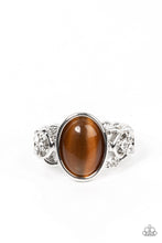 Load image into Gallery viewer, five-dollar-jewelry-crystals-and-cats-eye-brown-ring-paparazzi-accessories

