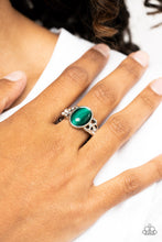 Load image into Gallery viewer, Open Door Jewelry - Crystals and Cats Eye - Green Ring - Paparazzi Accessories
