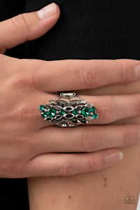 Open Door Jewelry - Smoky Smolder - Green Ring - Paparazzi Accessories
