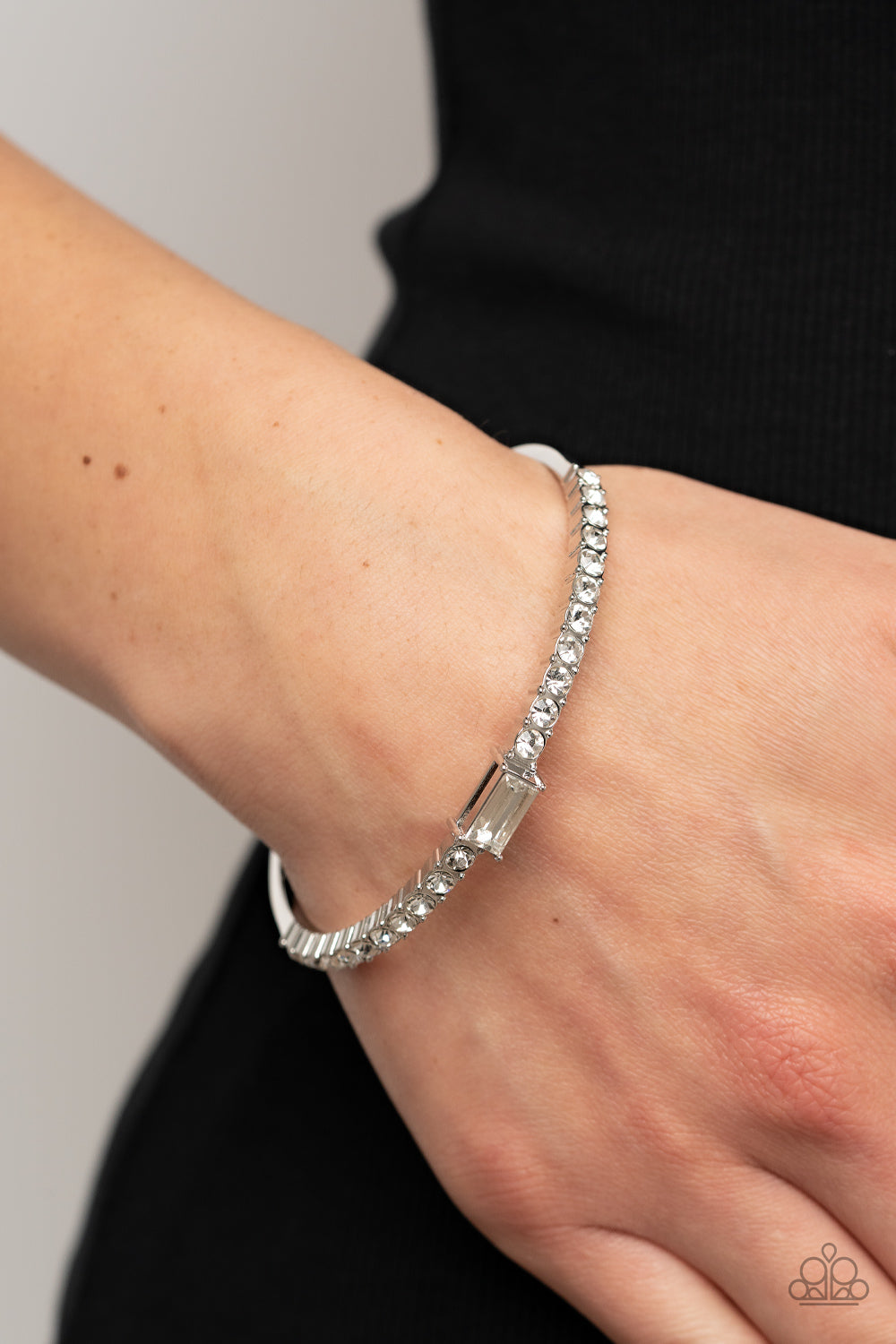 Open Door Jewelry - Party Crashing Couture - White Bracelet - Paparazzi Accessories