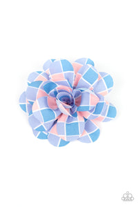 five-dollar-jewelry-gingham-garden-blue-hair clip-paparazzi-accessories