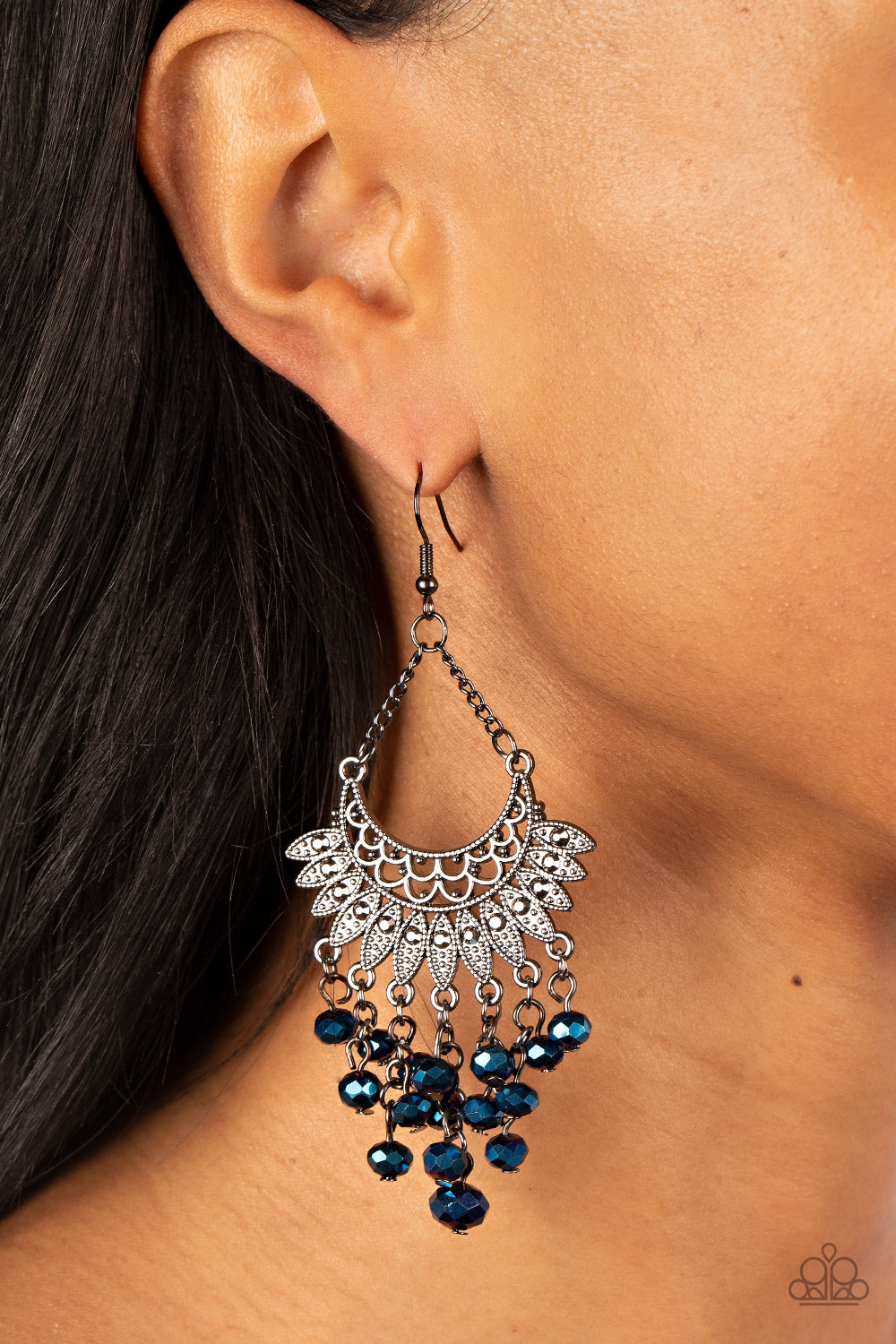 Open Door Jewelry - Chromatic Cascade - Blue Earrings - Paparazzi Accessories