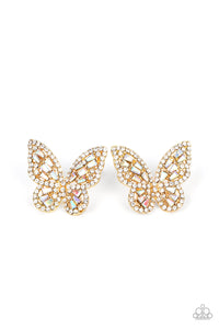 five-dollar-jewelry-smooth-like-flutter-gold-post earrings-paparazzi-accessories