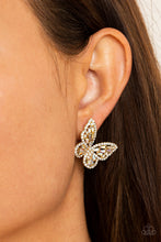 Load image into Gallery viewer, Open Door Jewelry - Smooth Like FLUTTER - Gold Post Earrings - Paparazzi Accessories
