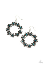 Load image into Gallery viewer, five-dollar-jewelry-floral-halos-blue-earrings-paparazzi-accessories
