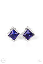 Load image into Gallery viewer, five-dollar-jewelry-sparkle-squared-blue-clip-on-paparazzi-accessories
