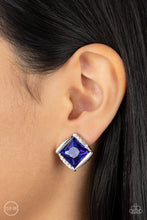 Load image into Gallery viewer, Open Door Jewelry - Sparkle Squared - Blue Clip-On - Paparazzi Accessories
