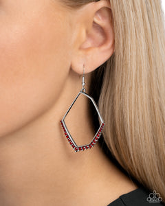 Open Door Jewelry - Bent on Success - Red Earrings - Paparazzi Accessories