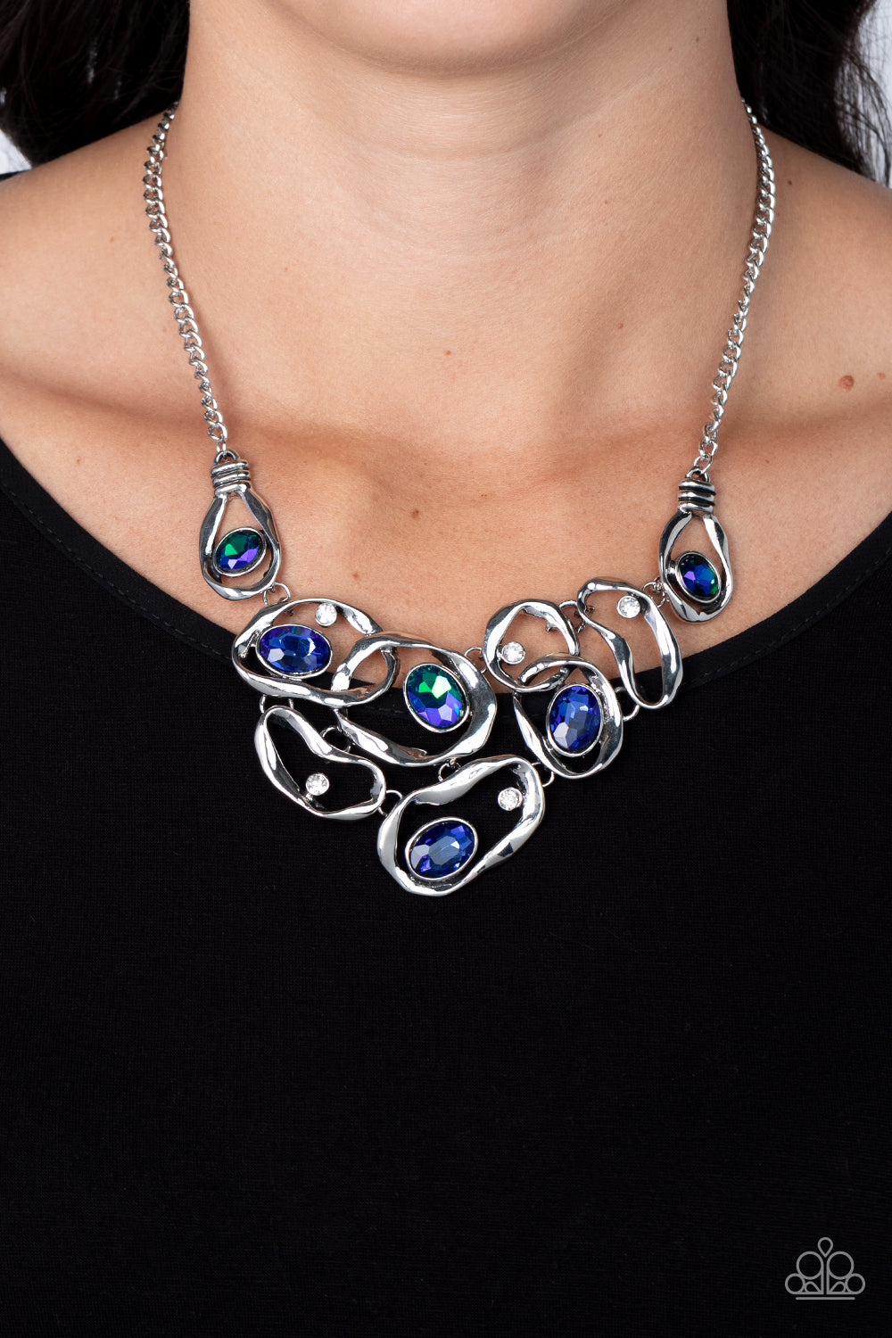 Open Door Jewelry - Warp Speed - Blue Necklace - Paparazzi Accessories