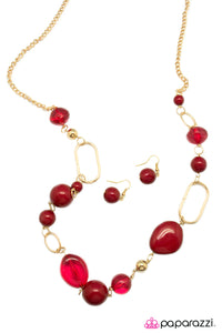 Open Door Jewelry - Rolling Stones - Red Necklace - Paparazzi Accessories