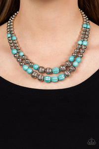 Open Door Jewelry - Country Road Trip - Blue Necklace - Paparazzi Accessories