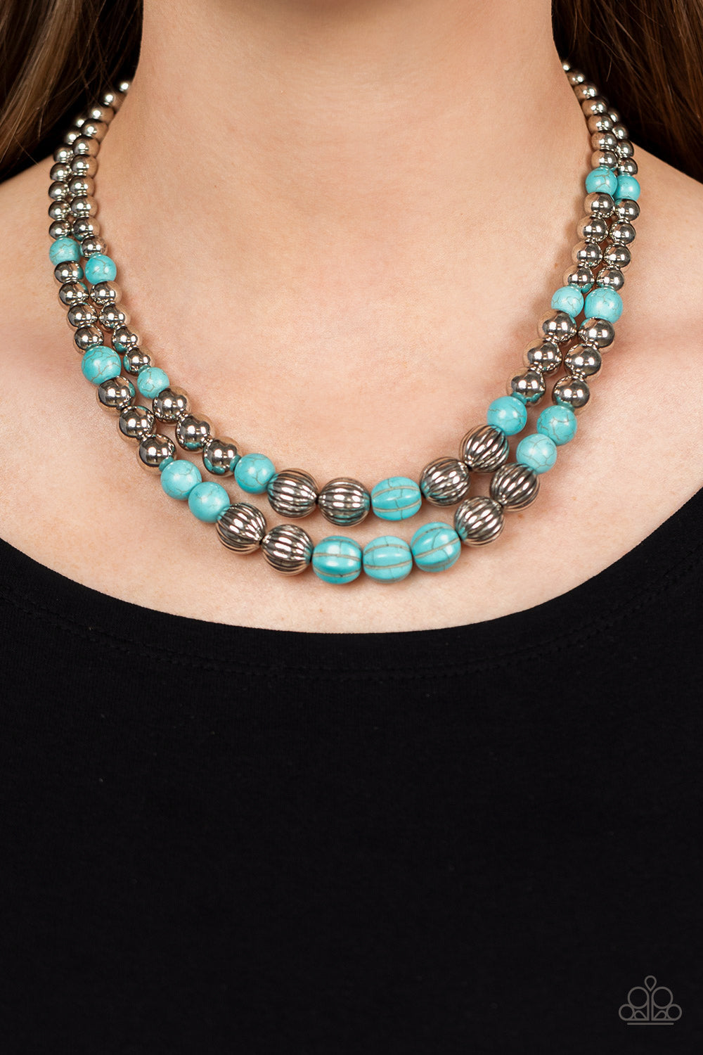 Open Door Jewelry - Country Road Trip - Blue Necklace - Paparazzi Accessories