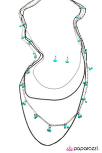 Open Door Jewelry - On Route 66 - Blue Necklace - Paparazzi Accessories
