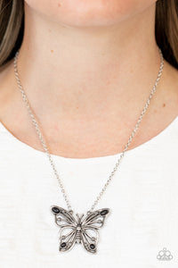 Open Door Jewelry - Badlands Butterfly - Black Necklace - Paparazzi Accessories