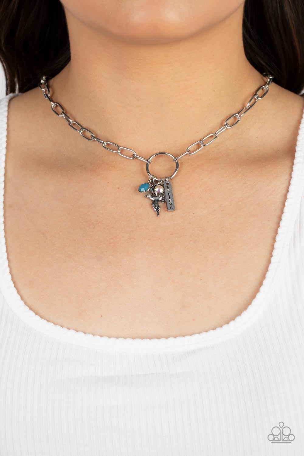 Open Door Jewelry - Inspired Songbird - Blue Necklace - Paparazzi Accessories