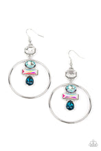 Load image into Gallery viewer, five-dollar-jewelry-geometric-glam-blue-earrings-paparazzi-accessories
