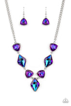 Load image into Gallery viewer, five-dollar-jewelry-glittering-geometrics-purple-necklace-paparazzi-accessories
