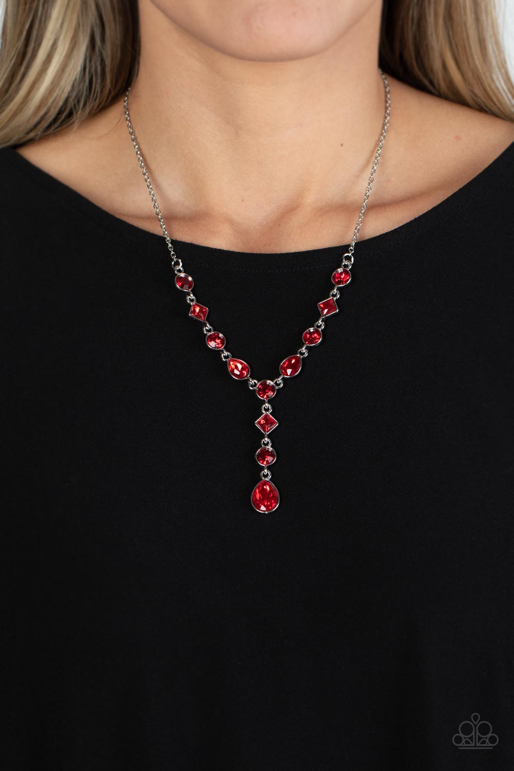 Open Door Jewelry - Forget the Crown - Red Necklace - Paparazzi Accessories