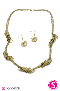 Open Door Jewelry - That Has A Nice Ring To It - Brass Necklace - Paparazzi Accessories
