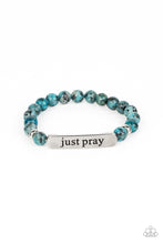 Load image into Gallery viewer, five-dollar-jewelry-just-pray-blue-bracelet-paparazzi-accessories
