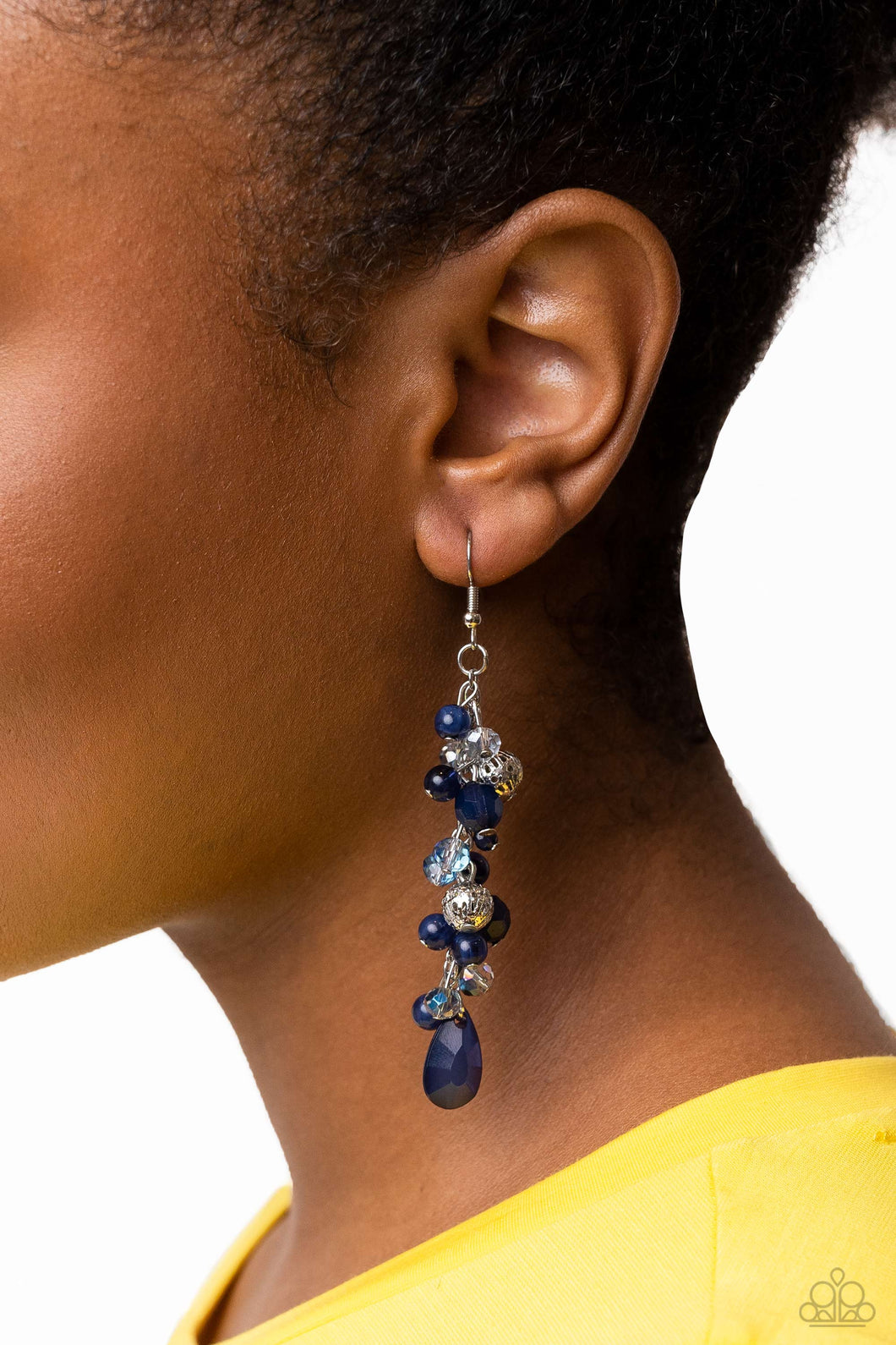 Open Door Jewelry - Cheeky Cascade - Blue Earrings - Paparazzi Accessories