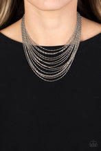 Load image into Gallery viewer, Open Door Jewelry - Cascading Chains - Silver Necklace - Paparazzi Accessories
