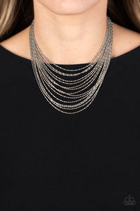 Open Door Jewelry - Cascading Chains - Silver Necklace - Paparazzi Accessories