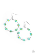 Load image into Gallery viewer, five-dollar-jewelry-dainty-daisies-blue-earrings-paparazzi-accessories
