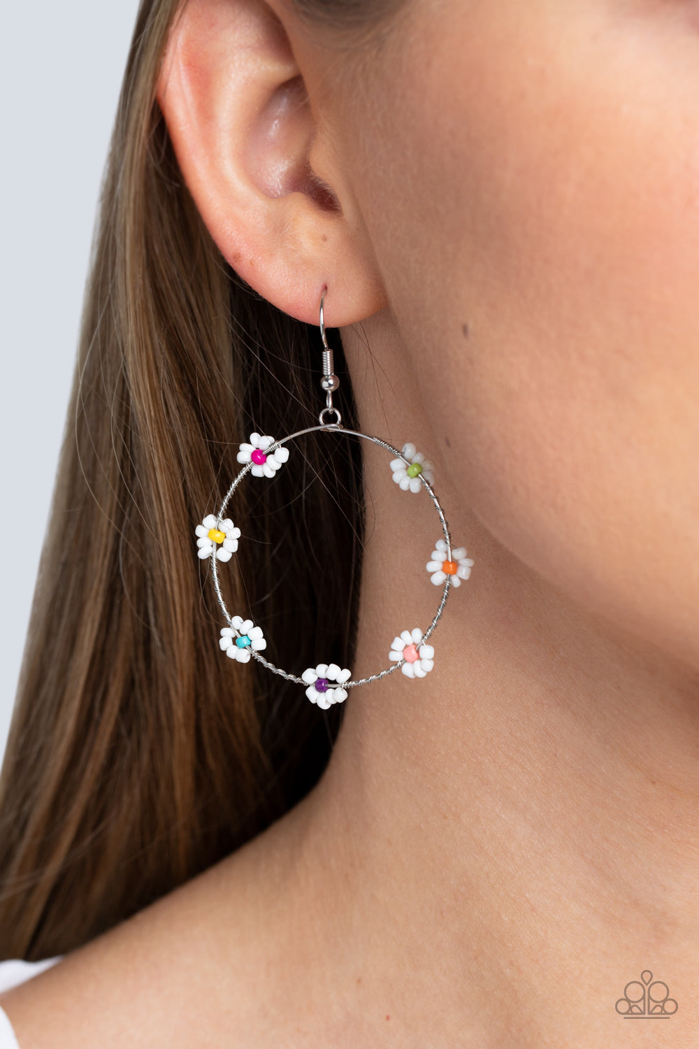 Open Door Jewelry - Dainty Daisies - Multi Earrings - Paparazzi Accessories