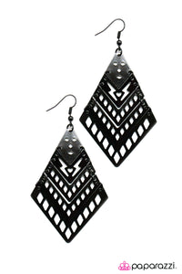 Open Door Jewelry - Haute Hardware - Black Earrings - Paparazzi Accessories