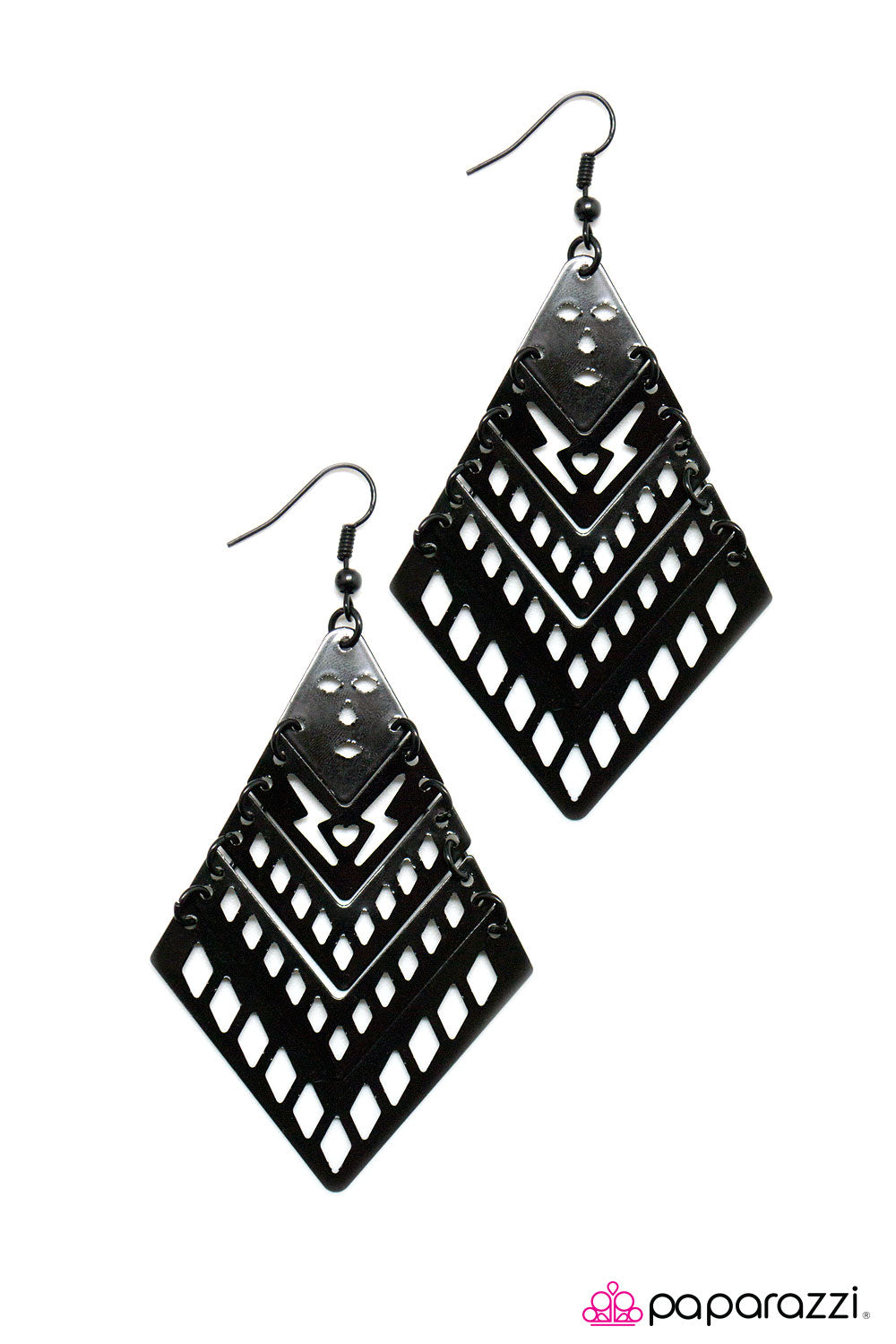 Open Door Jewelry - Haute Hardware - Black Earrings - Paparazzi Accessories